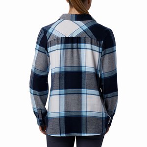 Columbia Simply Put™ II Flannel Skjorta Dam Marinblå/Grå (VSQRJ3201)